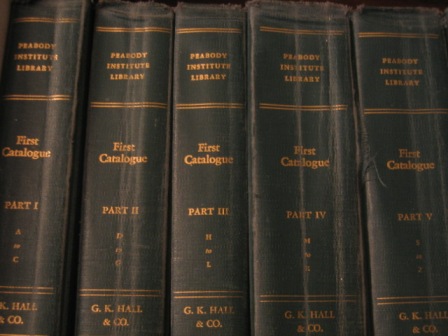 Figure 5. Reprinted volumes of the Catalogue of the Library of the Peabody Institute (1883).