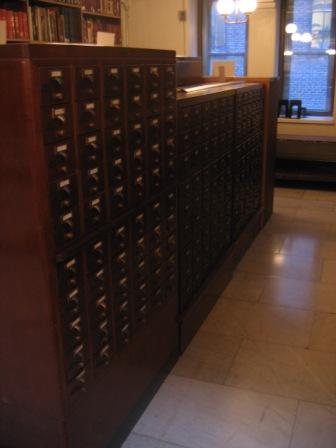 Figure 6. One of two card catalogues in the Peabody.